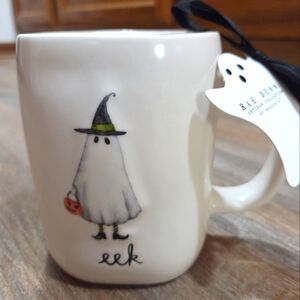 Rae Dunn Eek Ghost Mug with Witch Hat